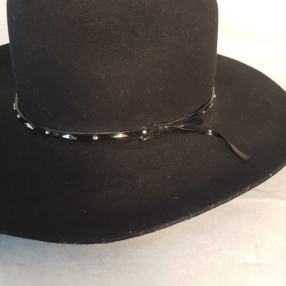 MHT Master Hatters Of Texas Western Cowboy Hat Black 3X Beaver Blend Size 6 7/8 - Picture 5 of 10